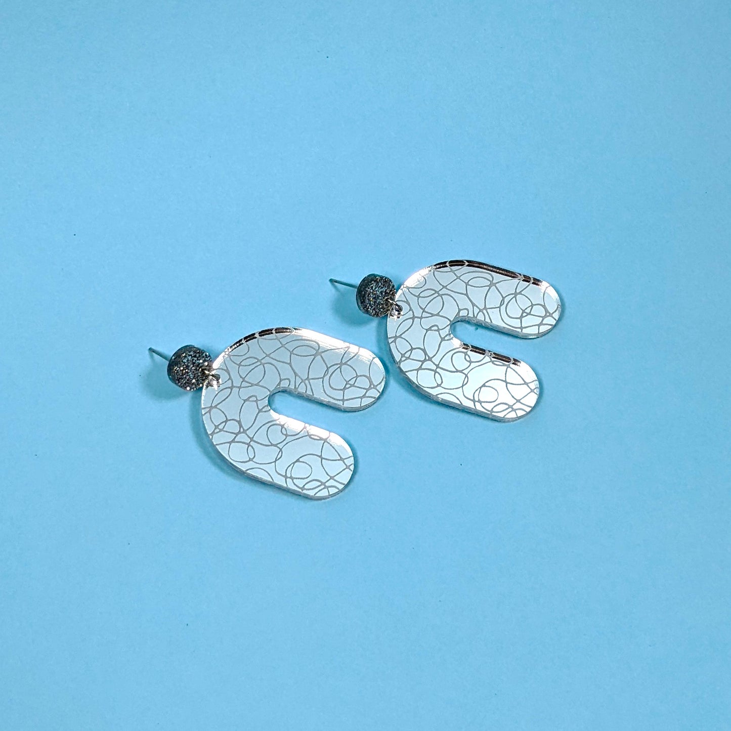 Mirrored Doodle Arch Earrings