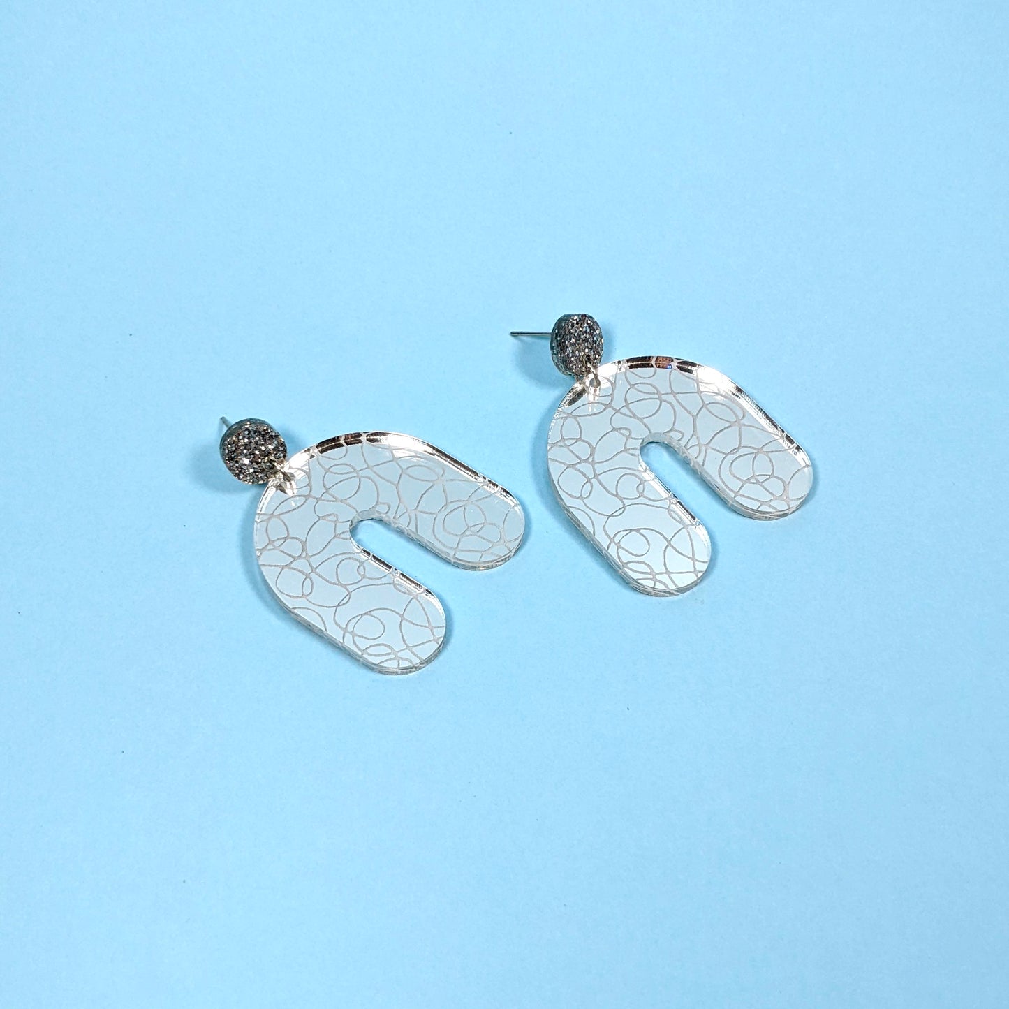 Mirrored Doodle Arch Earrings