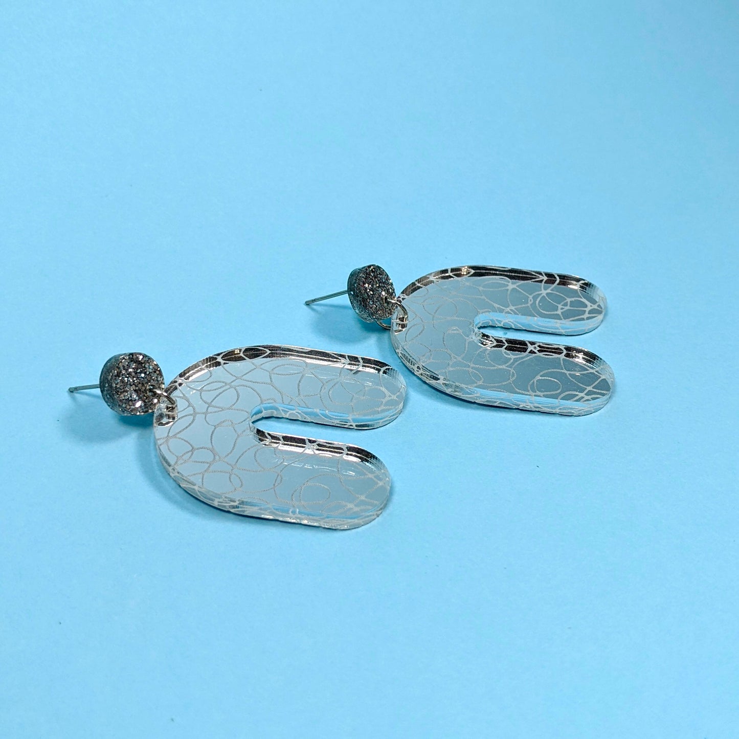 Mirrored Doodle Arch Earrings