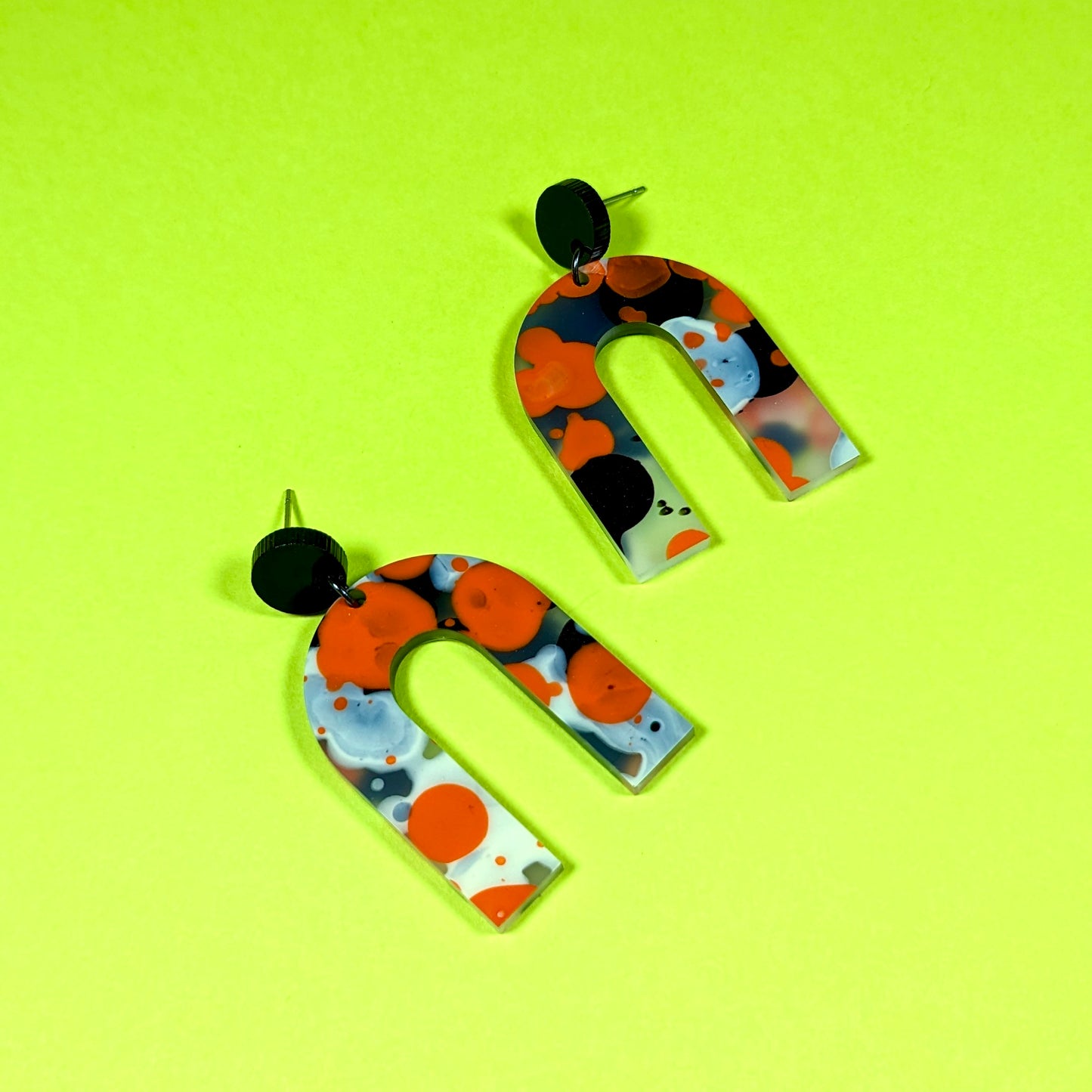 Spooky Splatter Halloween Arch Earrings