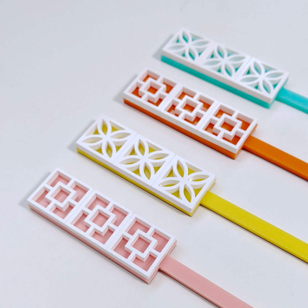 Summer Breeze Block Cocktail Stir Sticks