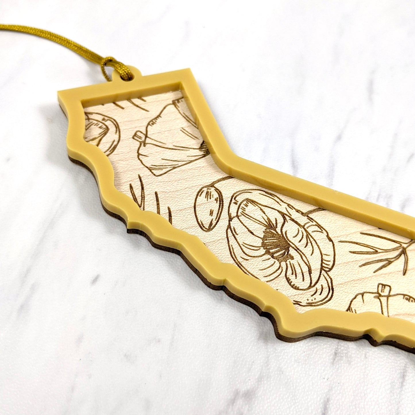 California Poppy State Shaped Ornament