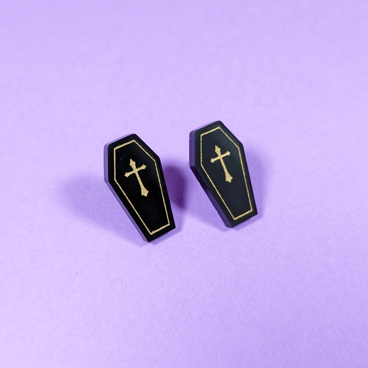 Miniature Coffin Stud Earrings