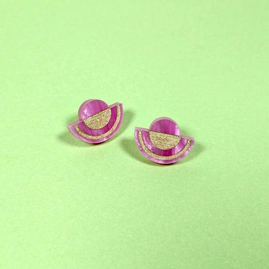 Pink Deco Sunset Earrings
