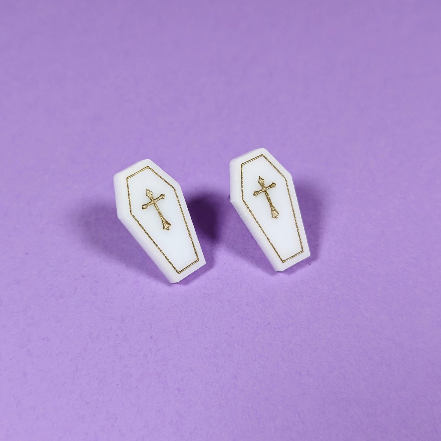 Miniature Coffin Stud Earrings