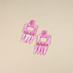 Pink Pearlescent Marble Statement Earrings