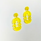 Neon Yellow Echelle Earrings