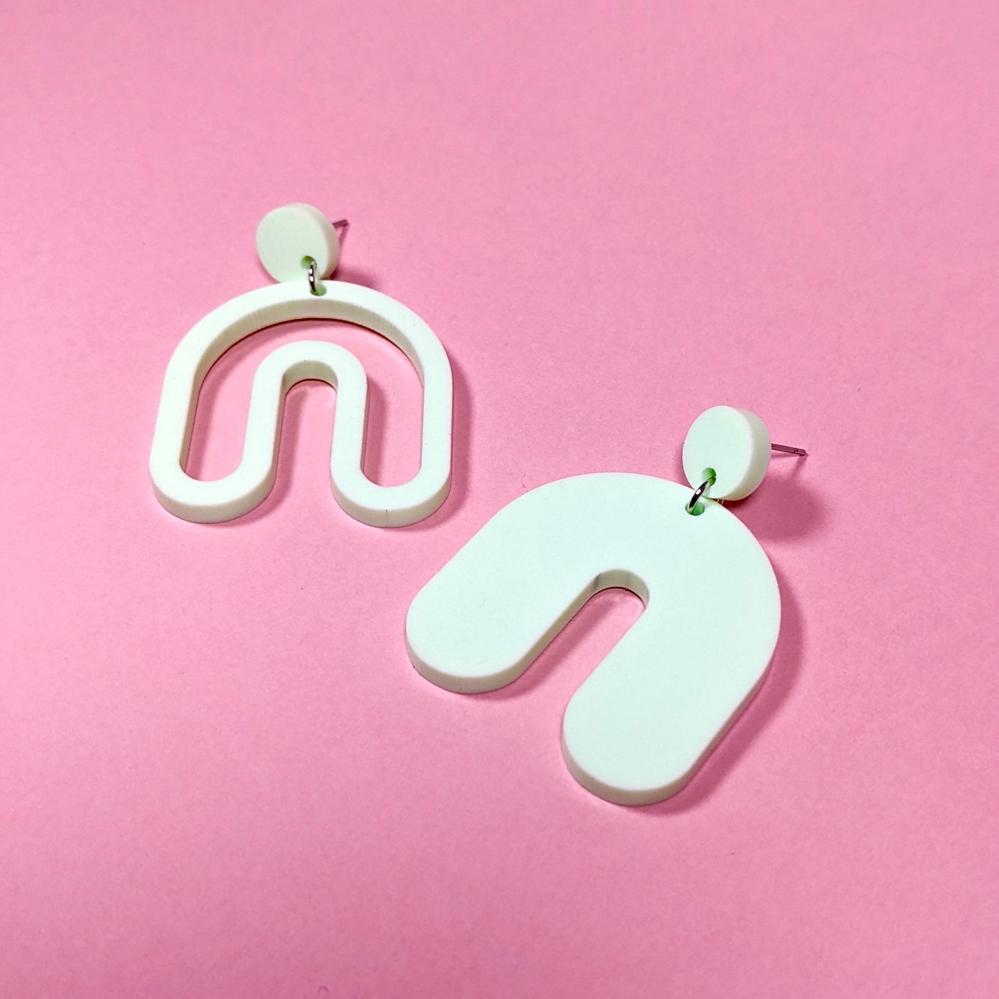 Mismatched Mint Arch Earrings