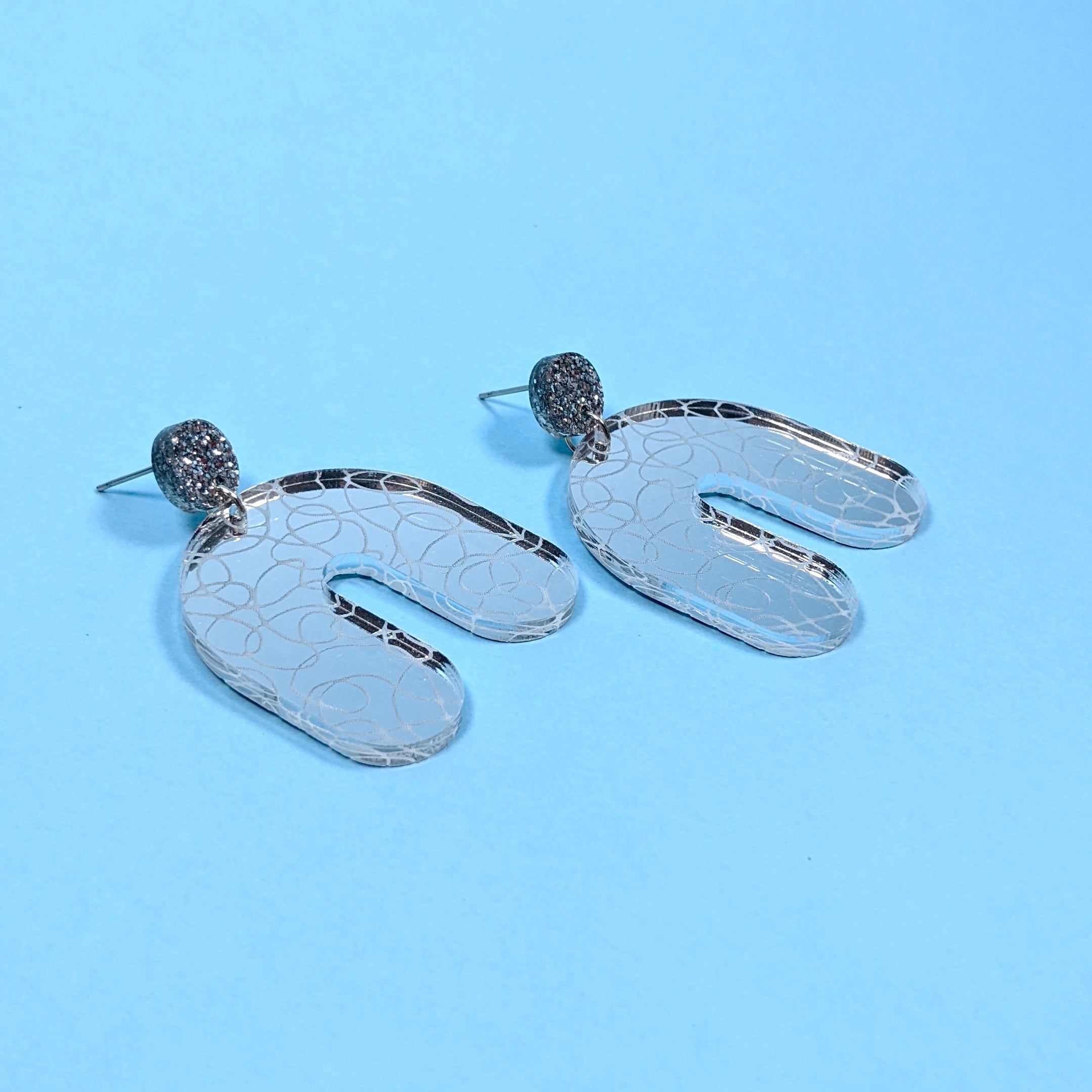 Mirrored Doodle Arch Earrings
