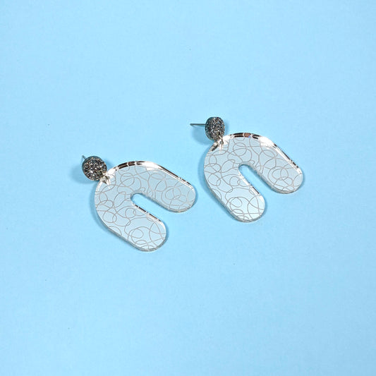 Mirrored Doodle Arch Earrings