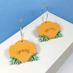 California Poppy Hoop Earrings