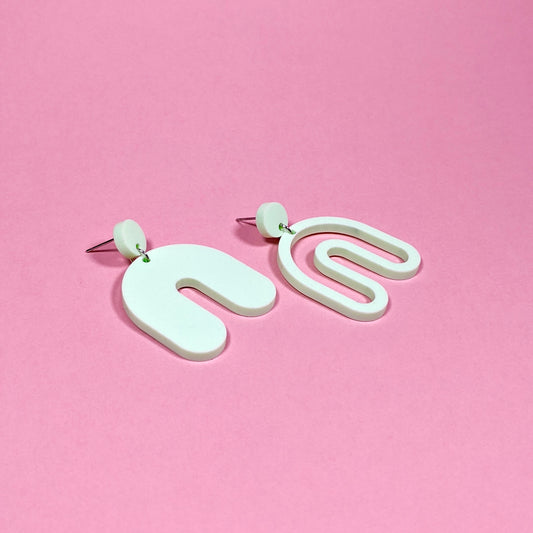 Mismatched Mint Arch Earrings