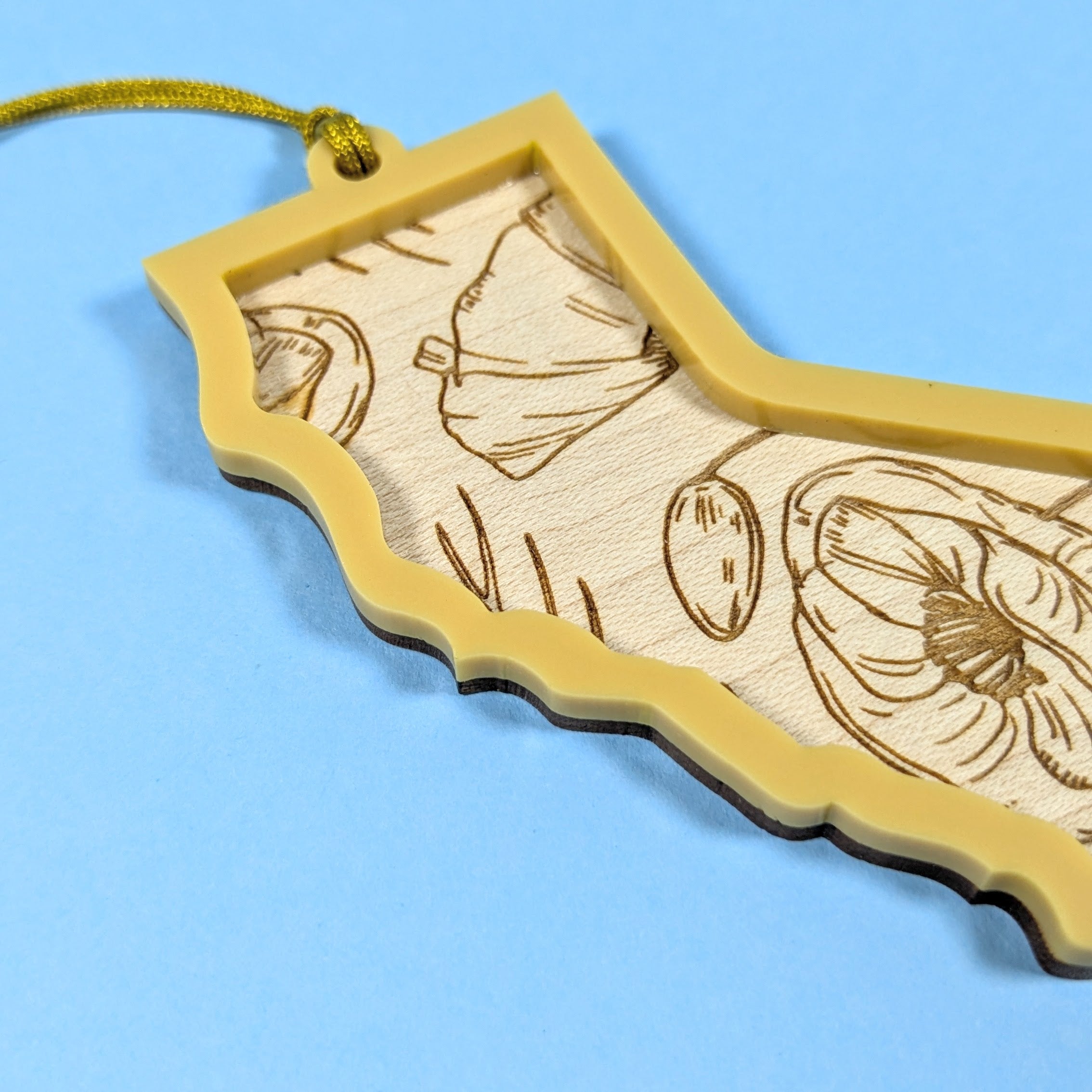 California Poppy State Shaped Ornament