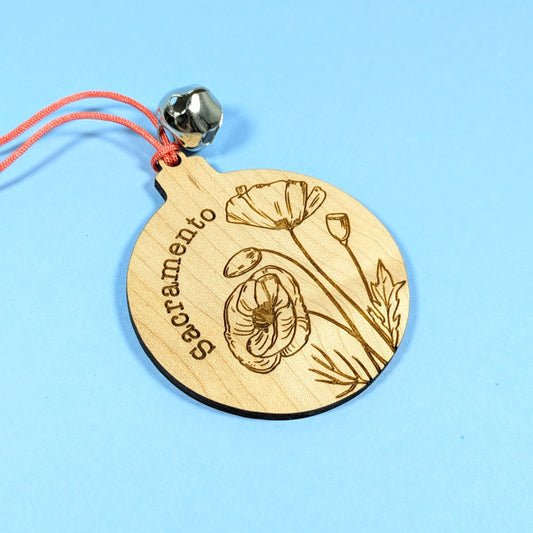 Custom California Poppy Ornament