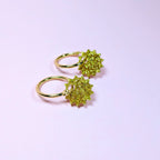 Gold Starburst Hoop Charm Earrings