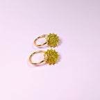 Gold Starburst Hoop Charm Earrings
