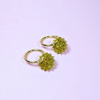 Gold Starburst Hoop Charm Earrings